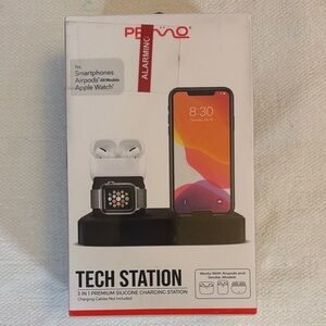 Tech Station 3-in-1 Silicone Charging Station - Black